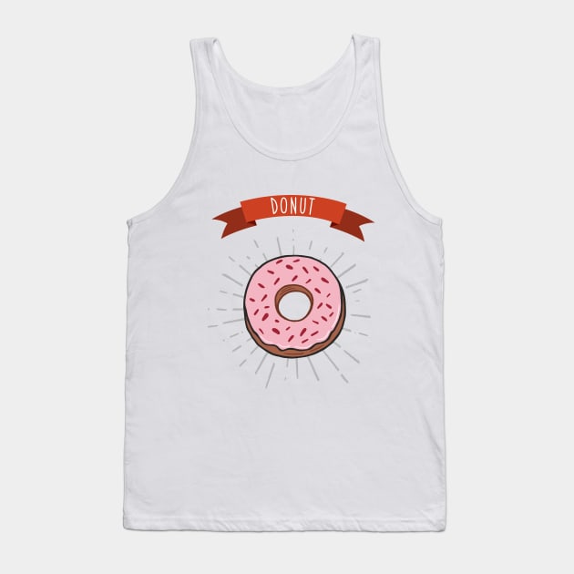 Donut color vintage illustration. Drawing in cartoon style. Food illustration Tank Top by Var Space